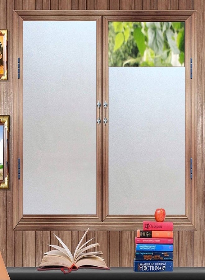 HOME13 Vinyl Frosted Window Self Adhesive Privacy Glass Film for Office Glass Door/Bathroom Frosted Window Film 12x50 Inches - Image 1